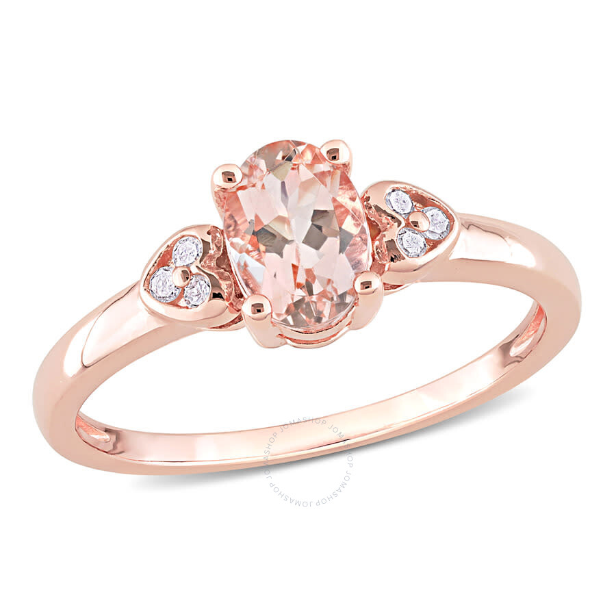 Sterling Silver 1/3 CT Black Diamond & 4/5 CT TGW Morganite Ring Sterling Silver 1/3 CT Black Diamond & 4/5 CT TGW Morganite Ring